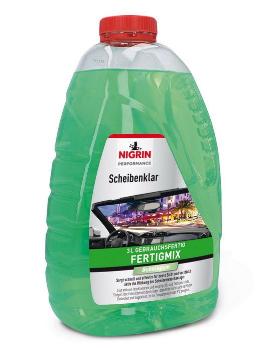 NIGRIN Performance Scheibenklar, Duft "Bubblegum" – Fertigmix – ( 3L)