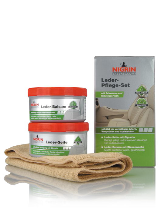 NIGRIN Performance Leder-Pflege-Set Seife+Balsam (2x 250ml)
