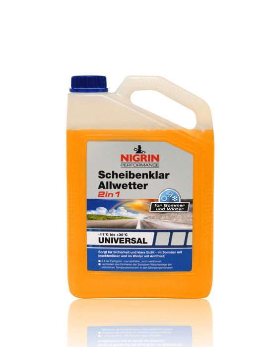 NIGRIN Performance Scheibenklar "Allwetter" – gebrauchsfertig für Sommer wie Winter bis -11°C – (3L)